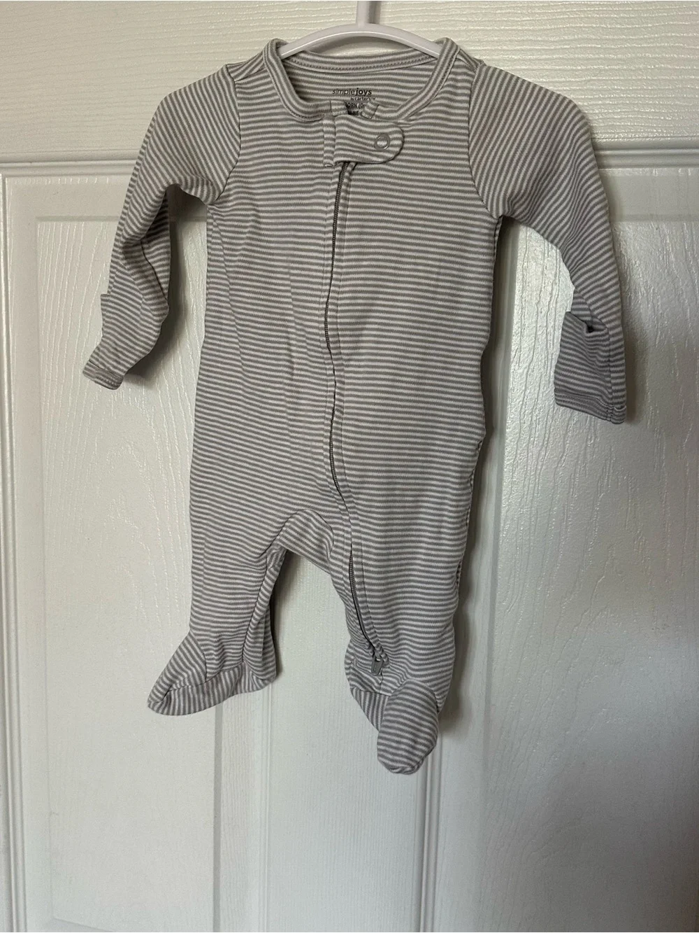 Carter’s Striped Gray Baby One-Piece Footed Sleeper